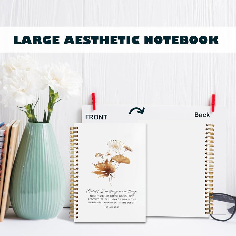 BearCake bible journaling notebook,christian journal bible for women,Bible Notebooks for Note Taking Behold I am Doing a New Thing Floral Christian Notebook bible Journal,Spiral Notebook 5.5x8.3 - Image 4